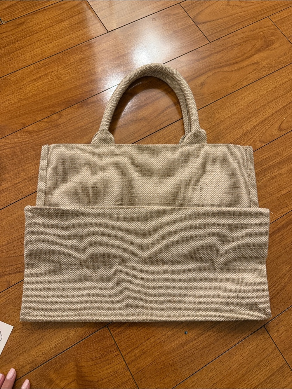 Bride Pearl Accent Natural Tote Bag with White Accessories - Picture 8 of 8